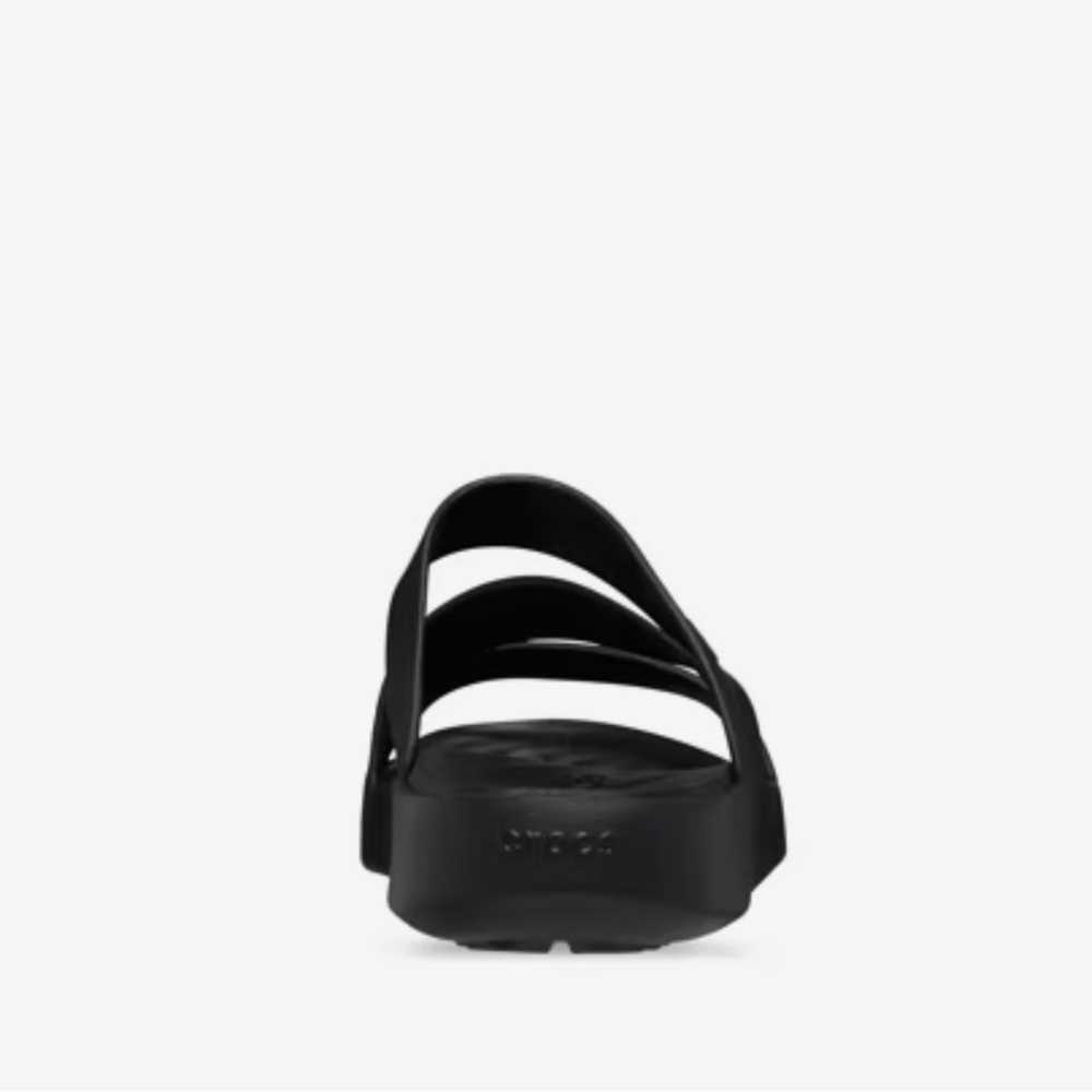 CROCS Women's Black Triple Strap Sandals - Picture 3 of 3